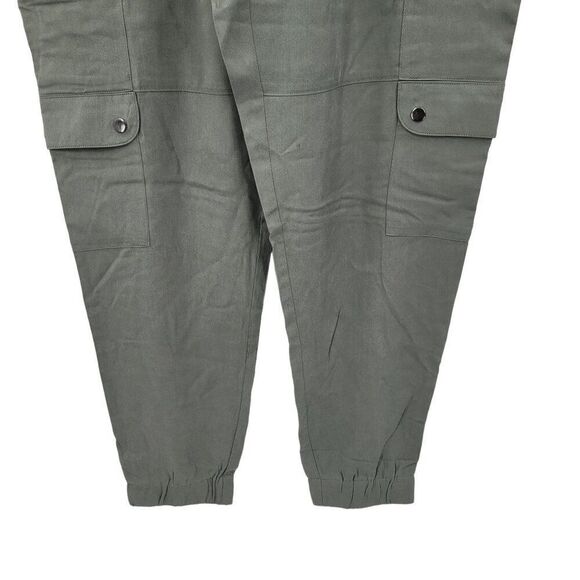 Banana Republic Cargo Jogger Pants M Olive Green Elastic Waist Casual Granola - Picture 13 of 13